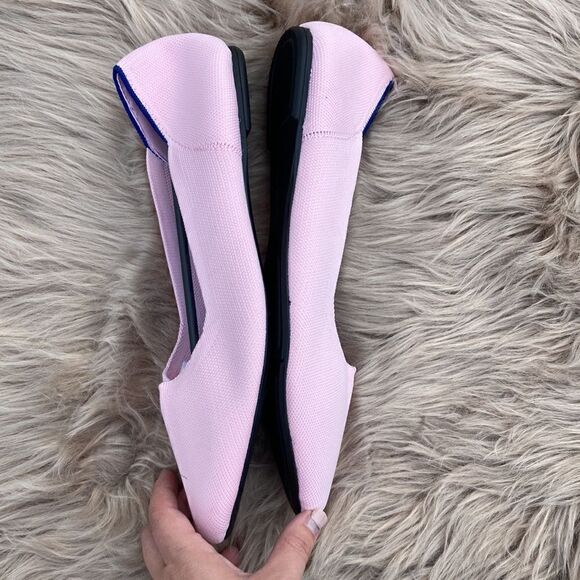 Briefola Women’s Light Pink Textured Knot Pointed Toe Slip On Flats - Picture 6 of 10